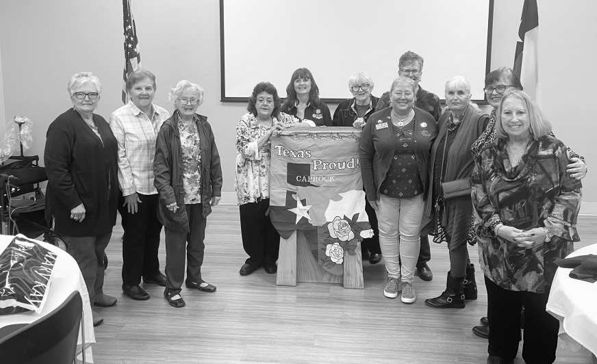 GFWC TEXAS CAPROCK DISTRICT - Pictured are members at the Caprock District at their meeting; from left to right: Georgia Decker, Dianne Bridges, Suzanne Leggitt, President Tina O'Connor, Novella Byrd, Fredda Schooler, Sandra Stephenson, Dr. Kathy Horak Smith, Carolyn Stephens, Stephenie Stephens and Brenda Grimes. (Photo courtesy of Brenda Grimes)