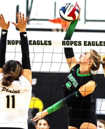 The Ropes Lady Eagles varsity volleyball team won their away conference match against Tahoka by a score of 3-0 (25-11, 25-19, 25-12). They then defeated Plains as the the clear victors by a 3-0 margin over the Cowgirls. The victory is more of the same for the Eagles, who have now won 10 matches in a row and have a record of 22-9. The Lady Eagles are set to face New Home and Abernathy.