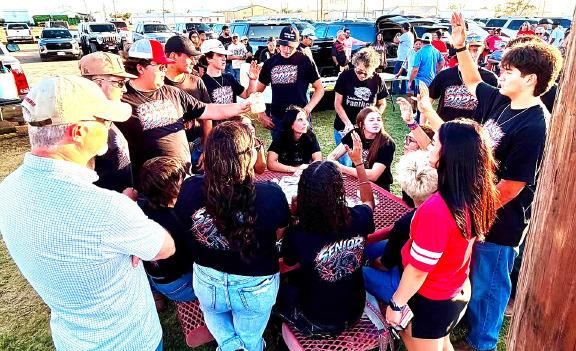 WHITHARRAL HOMECOMING WEEK - Seniors enjoyed their final homecoming as students with activities that included an ice cream contest, a pass-kick-punt contest, fireworks and painting their name on the field. (Whitharral ISD photo)