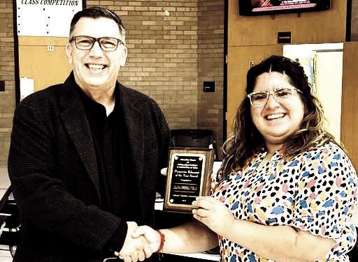 PRESERVICE TEACHER of the YEAR - Lubbock Christian University Asst. Prof. Jerry Jerabek made a special visit to LHS to recognize Lillan Jimenez, LISD English teacher, as the 2026 EDICUT Preservice Teacher of the Year. Jerabek surprised Ms. Jimenez in front of her colleagues and presented her with a plaque honoring this outstanding achievement.