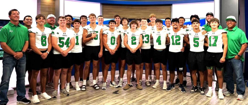 The #3 Ropes Eagles (3-0) are the End Zone Team of the Week after beating Panhandle 42-34. Beau Riker and the Eagles came to the KCBD Studios for photos and interviews.