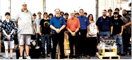 Scoggin-Dickey Chevrolet-Buick donated four General Motors 5.3L V8 engines to South Plains College’s Lubbock automotive program on Sept. 14 at the SPC Career and Technical Center. Representatives from Scoggin-Dickey, including Dealer Principal John Zwiacher, presented the gift to SPC automotive technology faculty and students. (SPC Photo)