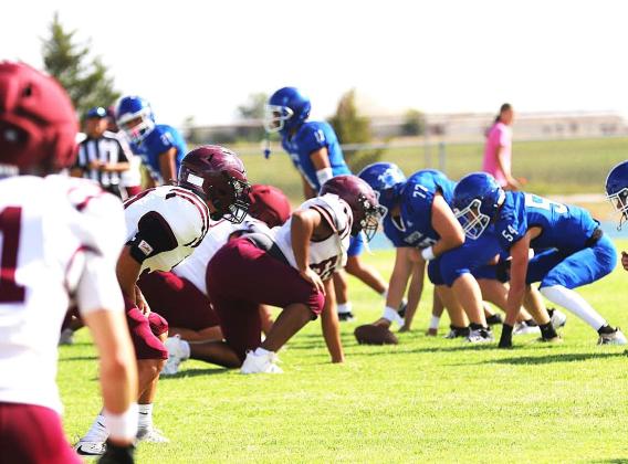 The Smyer Bobcats football team on the line and ready for regular season a to get