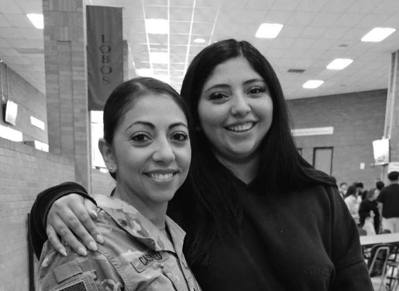 SENIOR SUPRISE- Mykka Bihl was suprised by her mom, Vanessa Castillo who has been deployed in the Army for nine months in Kuwait Africa. Vanessa made it back in time for Mykka ‘s upcoming graduation in May. It took Vanessa three days to get here . (Photo courtsey of Cristal Isaacks)