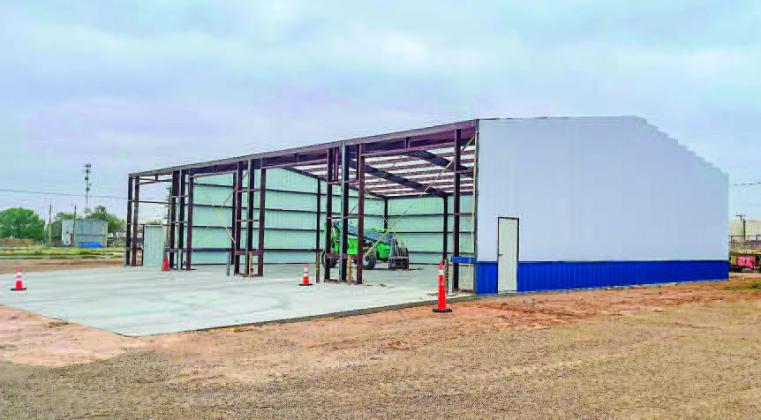 NEW ADDITION - The new home for the Whiteface Volunteer Fire Department and Whiteface EMS is moving along. Construction began in March and the building will be an 80' x 60' metal building with four bay doors. (Photo courtesy of the City of Whiteface)
