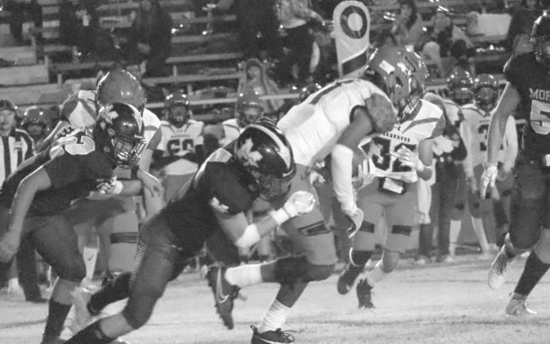 NOT HERE - Morton athlete tackled the Seagraves running back behind the line of scrimmage for a TFL during the teams home game this Thursday. (Staff photo by Aalijah Soliz)
