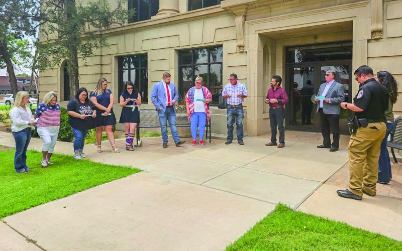 DECLARATION READING - A reading of the Declaration of Independence was held Friday at the Hockley County Courthouse courtesy of Ricker Law Firm. Community members and courthouse personnel were encouraged to attend the reading. (Photo courtesy of Courtney Hill)