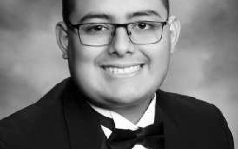 Gabriel Garza - Gabriel Garza, son of Angie and Aaron Garza, plans to attend South Plains College before transferring to Eastern New Mexico to pursue a degree in film making.  His favorite high school subject were English, forensic science and band.  He received the Digital Media Award and Theater Award.  He participated in National Honor Society, band and drum line.