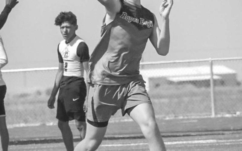 DIME - Ropes Eagle Kade Franklin threw bullet passes to his receivers this past Monday at the team’s 7 on 7 game against Snyder in New Home. (Staff photo by Aalijah Soliz)