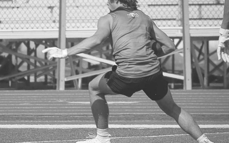INTERCEPTION - Ropes Eagle Kolter Dockery picked the Snyder Quarterback off this Monday in New Home for the team’s 7 on 7 game. (Staff photo by Aalijah Soliz)