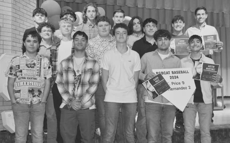 SMYER BASEBALL - Smyer High School gave out the following special awards to the baseball team at their athletic awards banquet on Monday, May 13 in the high school auditorium. Defensive Player of the Year - Skyler Pond. Offensive Player of the Year - Aiden Martinez, Pitcher of the Year - Kaden Price. Co- Most Valuable Players - Colton Burriss and Austin Martinez. Baseball players pictured from left to right are top row: Max Benevedes, Ryann Gutierrez, Marshall Schaap, Mason Medart, Matheu Corder, Aiden Mart