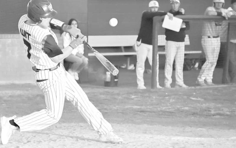 FOULED OFF- The Levelland Lobos fell behind early and could not come back in a 9-5 home loss to Snyder last Friday. Lobo Tyler Pemberton fouled off a pitcher during the contest. Pemberton had three plate appearances and pitched one inning of relief. The Lobos took down Sweetwater Tuesday to keep their playoff hopes alive and traveled to Estacdo Friday in the final game of the regular season. (Staff Photo by Dom Puente)