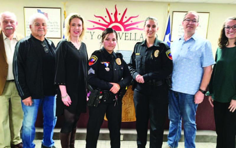 City council members congratulated Sgt. Chapi Baeza on her pormotion at the recent city council meeting. Sgt. Chapi Baeza has been with LPD since 2019 and is currently the narcotics K-9 handler. (Staff photo)