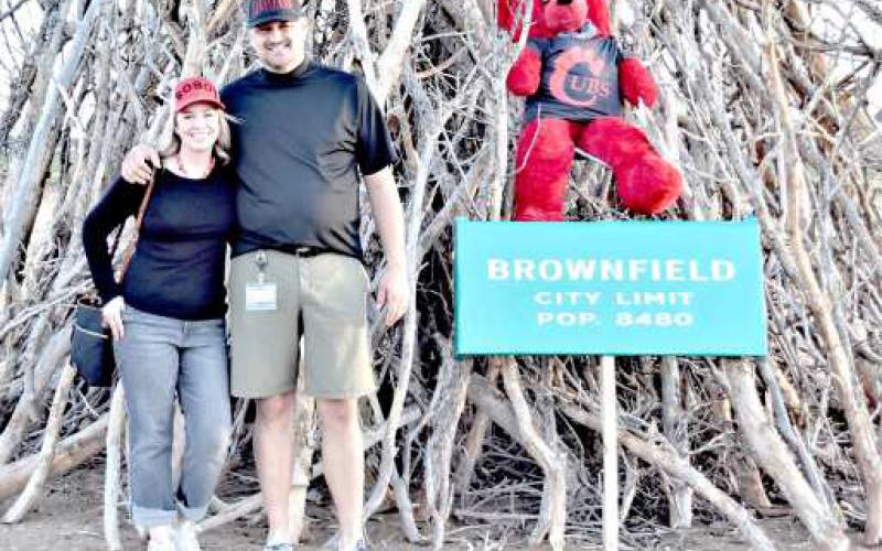 LEVELLAND SUPERINTENDENT-- The LISD superintendent Dr. Don Heseman and his wife attended their first Lobo bonfire.(Staff photo)