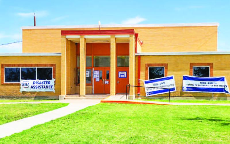 DISASTER RECOVERY CENTER - Community members of Hockley County are encouraged to go to the FEMA Disaster Recovery Center that has opened as of the Civic Center located at 1900 McKinley at the Levelland City Park. Hours of operation will be from 7 a.m. to 7 p.m. until July 12. FEMA, the American Red Cross and U.S. Small Business Administration (SBA) are in attendance offering resources for those in need following the devastating storms the area suffered in May. (Staff photo by Dom Puente)