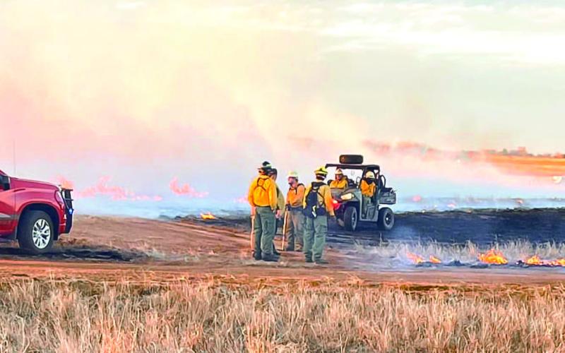 CALL FOR MUTUALAID - Local fire departments have been busy responded to grass fire calls through the weekend into this week. Mutual aid has been utilized by one another as resources are needed to handle the considerable wind speeds in the dense fuel loaded areas. (Photo courtesy of LFD)
