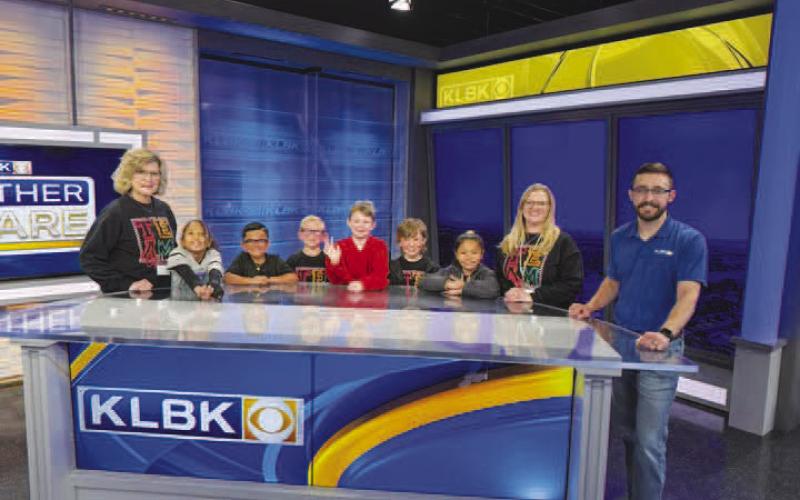 WEATHER FORCAST-- LISD Capitol third-grade GT student visited KLBK and chief meteorologist Jacob Riley last week to plan for their semester GT project. They visited the KLBK studios to learn more about news production. Their project this year is to produce their own newscast. (Levelland ISD photo)
