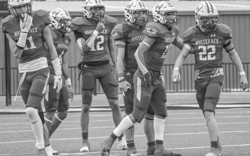 DEFENSE - The Antelope defense stood tall against the pressure of being backed up in their own endzone against the Water Valley Wildcats in their semi-final game in Lamesa. The Antelopes will play against the Gordon Longhorns today at 2 p.m. in Dallas for the State Championship. (Staff photo by Aalijah Soliz)