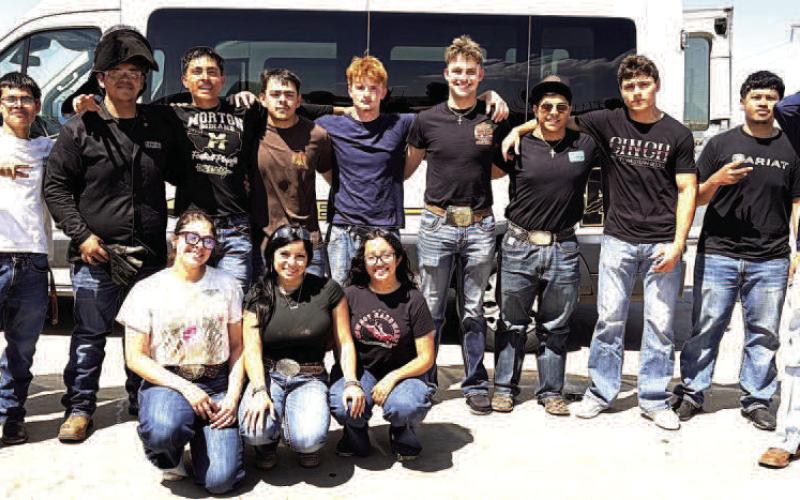 MORTON FFA WELDING-- The Morton FFA welding team traveled to Wichita Falls to put their skills to the test and earn certifications. Jesus Aguirre placed third overall with his weld. (Morton ISD photo)