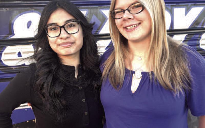 SMYER FCCLA-- Smyer FCCLA students Paloma Escamalla and Lynzie Benevedes, both seniors, competed at the FCCLA competition in Hospitality and Tourism and qualified for state. (Smyer ISD photo)