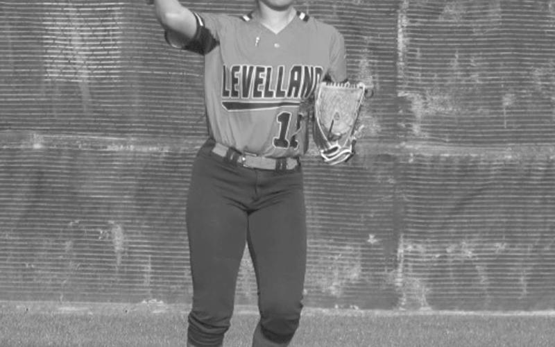 OUT - Levelland Loboette Tambree Vargas caught the pop fly out in right field during the team’s game against the Lake View Maidens last Friday at home. (Staff photo by Aalijah Soliz)