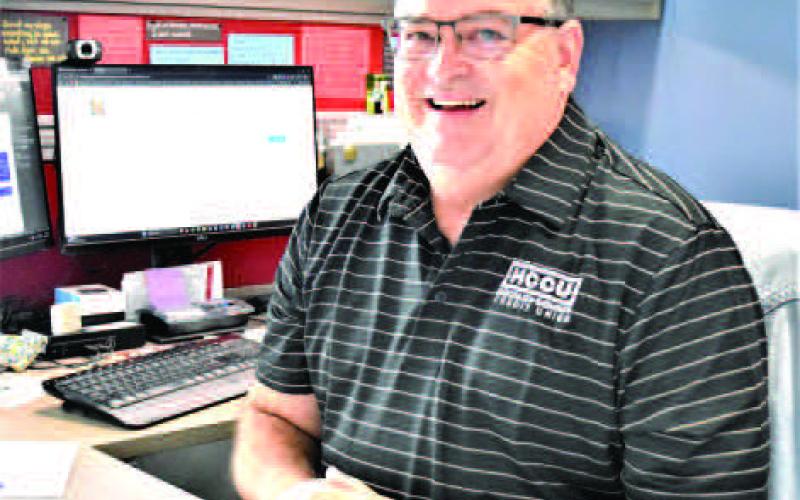 31 YEARS &amp; COUNTING-- HCCU CEO Russell Vest, for 31 years said leading through dedication, honesty and loyalty to the community and members of the credit union has been a key to success. (Staff photo by Lynda Work).
