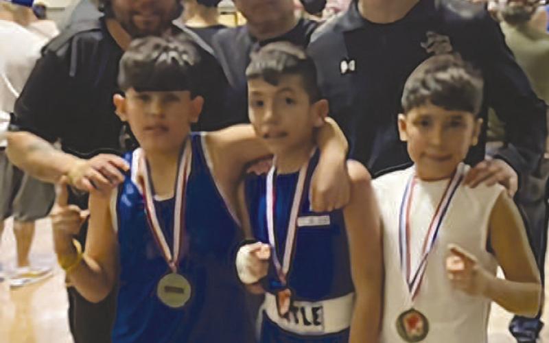 ODESSA GOLDEN GLOVES- The Levelland Shark Attack Boxing Team competed last Friday and Saturday at the Golden Glove Odessa Tournament. Enrique Olivas won two bouts over the weekend. Olivas won Saturday with a second round TKO. Axel Gonzalez won by decision Friday night and came up short Saturday against an experienced boxer. (Photo Courtesy of Shark Attack Boxing)