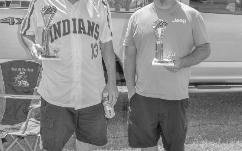 GENERIC CLASS – Zack Nichols placed first with his 1965 Fleetwood Cadillac and Zack Mowery placed with his 1981 Jeep Scambler during the Thunder On the Plains Car Show on Saturday at the Levelland City Park. (Staff photo by Ada Niederhauser)