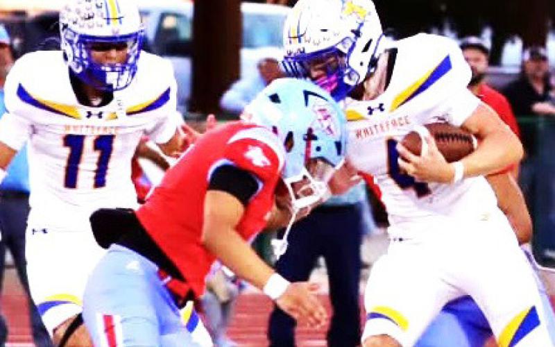 Whiteface Antelope Jaxon Hodge on the move against New Deal. (Whiteface CISD photo)