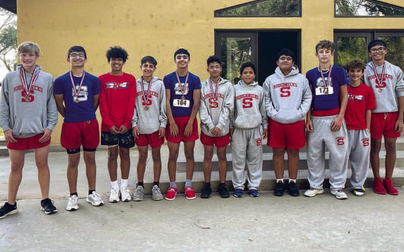THIRD PLACE ROUGHNECKS- Congratulations to the 2A District 5 Middle School boys third place team the Sundown Roughnecks. Pictured: Lincoln Keesler (5th Place Ind), Dariyen Lopez, Alejandro Rodriguez, Ryan Pope (9th Place Ind), Nate Franco, Julius Contreras, Gordon Mata, Roman Trevino, Corey Pormanes, JC Jenkins and Anthony Lopez. (Photo Courtesy of Sundown ISD)