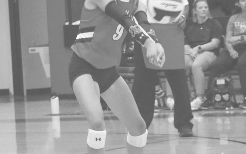 SET-UP - Levelland Loboette Aubree Gaona set up her teammates for the spike after she popped the ball up this past Tuesday during the team’s season opener against Denver City. (Staff photo by Aalijah Soliz)