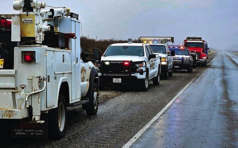 DANGEROUS WEATHER CONDITIONS - Heavy fog and wet road conditions Wednesday morning resulted in multiple vehicle wrecks throughout Hockley, Cochran and Lubbock County. Morning commuters are encouraged to practice safe driving methods during early morning hours as fog becomes more common across the area. Drivers are encouraged to plan ahead and give themselves extra time to commute to destinations. Pictured are DPS, Cochran County Sheriff’s, and Whiteface Fire tending to a rollover that occured near the Cochr