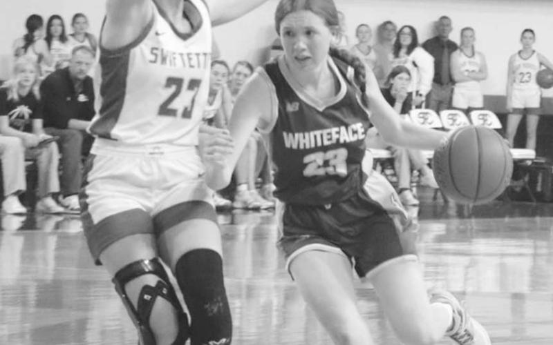 TOUGH TREADING - Whiteface Lady Lope Hannah Blankenship drove the ball past the Nazareth defense during the team’s last game of the season this past Friday at SPC. (Staff photo by Aalijah Soliz)