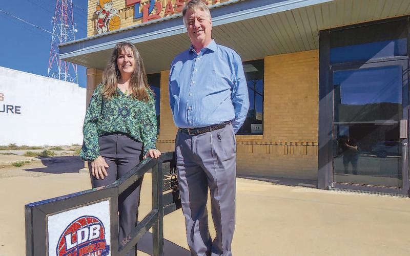 HISTORIC MOSAIC HANDRAIL - The Levelland Little Dribblers organization collaborated with the Levelland Main Street Program to select two historic logos from their program and have been proudly incorporated into a custom fabricated handrail that resides right outside of their building. Little Dribbler’s Basketball, Inc. has been promoting youth basketball since 1969. This non-profit organization dedicated to organizing youth basketball leagues, was founded by four dads; Harold Phelan, Frank Burnett, Hulon Mo