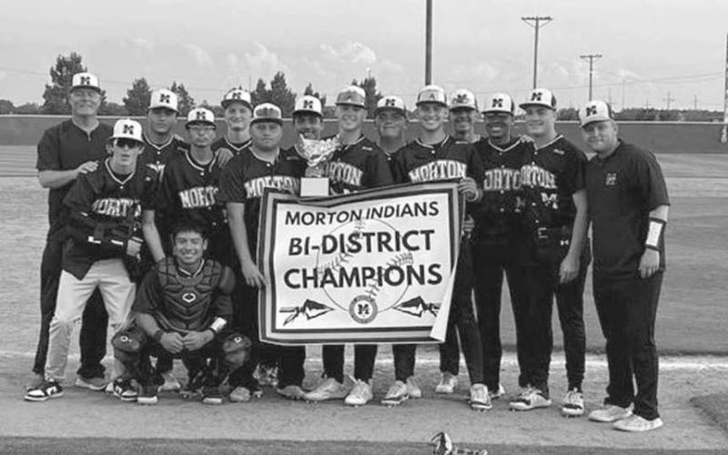 BI-DISTRICT CHAMPS - The Morton Indians took on the Crosbyton Chiefs this past Saturday at Lubbock Christain High School where they won the Bi-District Championship 9-5. (Photo courtesy of Morton ISD)