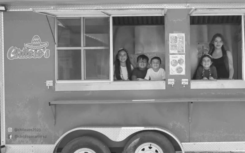 CHILOSOS - The family also have their food truck, Chilosos opened up next to their firework stand to bring in extra customers. Pictured above are Melanie Ramirez, Aaron Estrada, Nolan Ramirez, Harlee Ramirez and Wendy Estrada. (Staff photo by Aalijah Soliz)