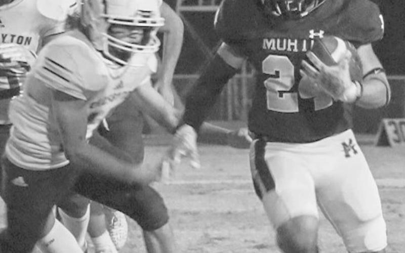 TOO QUICK - Morton Indian Christian Enriquez turned the corner on the defensive line to gain a first down against the Chiefs at home during district play. (Staff photo by Aalijah Soliz)