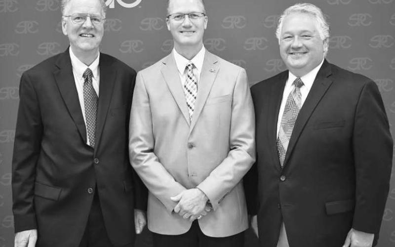 SPC SCHOLARSHIP LUNCHEON - South Plains College hosted its 2024 Scholarship Luncheon to recognize 82 recipients of Helen DeVitt Jones scholarships on Oct. 8 in the Sundown Room on its Levelland campus. Pictured from the left are James Arnold, president and CEO of the Helen Jones Foundation; SPC President Robin Satterwhite; and Christler Crews, chief operating officer of the Helen Jones Foundation. (SPC Photo)