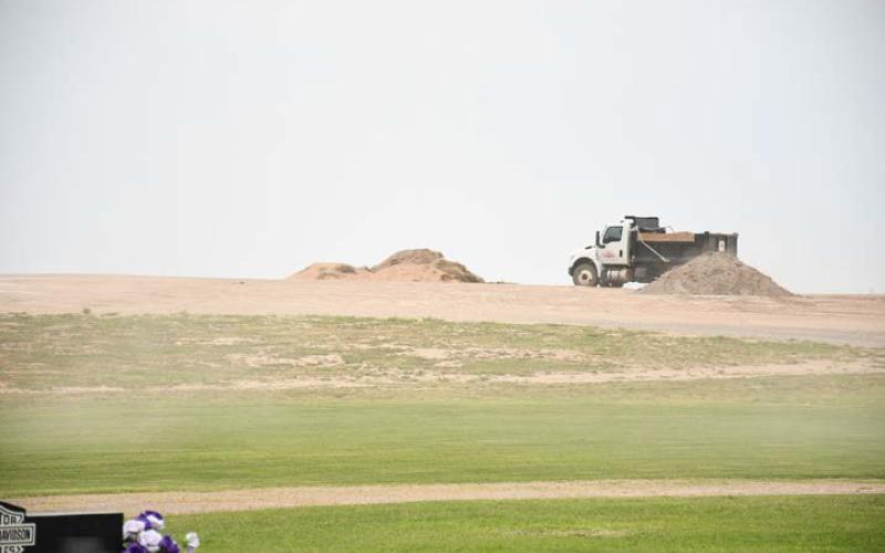 DIRT WORK - The Levelland Cemetery is doing some slight dirt work for some remodeling. Make sure to keep Levelland Beautiful. (Staff photo by Hannah Woodrum)