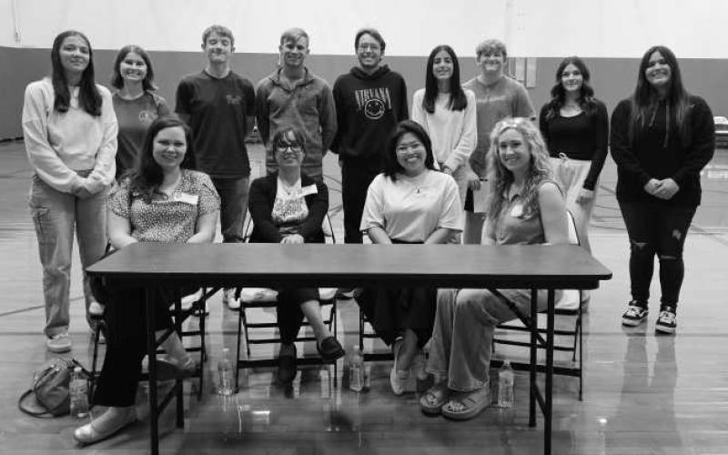 LEAP - LHS YELL students met last week to learn from the LEAP panel. Kati Moody, Kim Rico, Samantha Goldie, and Arra Delos Santos advised students on what to keep in mind in high school and how to succeed after graduation. (Levelland ISD photo).