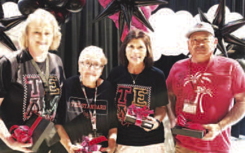 LISD 25 YEARS OF SERVICE AWARD - Liz Pruitt, Jaime Rubalcava, Nellie Sanchez and Jeanne Smith. (Levelland ISD photo)
