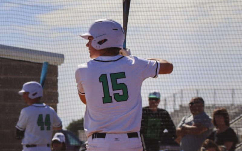 AT THE READY - Ropes Eagle Kade Franklin was up at the plate during the team’s game against the New Home Leopards this past Tuesday at home for district play. (Staff photo by Aalijah Soliz)