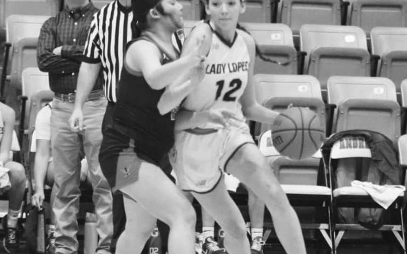 TOO STRONG - Whiteface Lady Lope Abi Soliz kept her handles during the team’s first playoff game against Iraan in Andrews thie past Monday night. (Photo courtesy of Holly Crutcher)