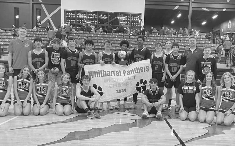 BI-DISTRICT CHAMPS - The Whitharral Panthers took down the Loop Longhorns this past Tuesday in Brownfield for their bi-district round of UIL basketball playoffs 78-65. The Panthers played against the Borden County Coyotes this past Thursday in Lamesa for their area round of playoffs. (Staff photo by Aalijah Soliz)