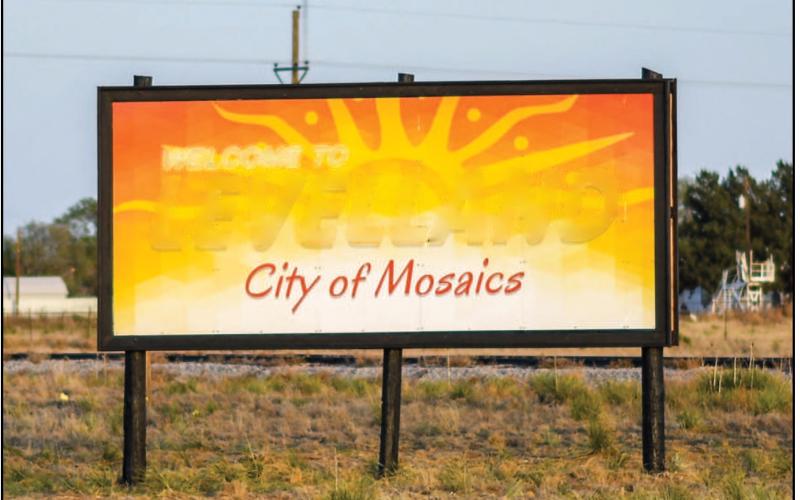 A WARM WELCOME - Anew billboard is up near W. Highway 114. The Levelland Chamber of Commerce shared that the new billboard is courtesy of Roger Lindsey and his team, the billboard was refurbished with new paint on the signs frame and poles. Also, Sign Design provided the artwork for the front and back of the billboard. Individuals traveling east into Levelland will see the welcome portion of the sign and travelers leaving Levelland will see a come again graphic. (Staff photo by Dom Puente)