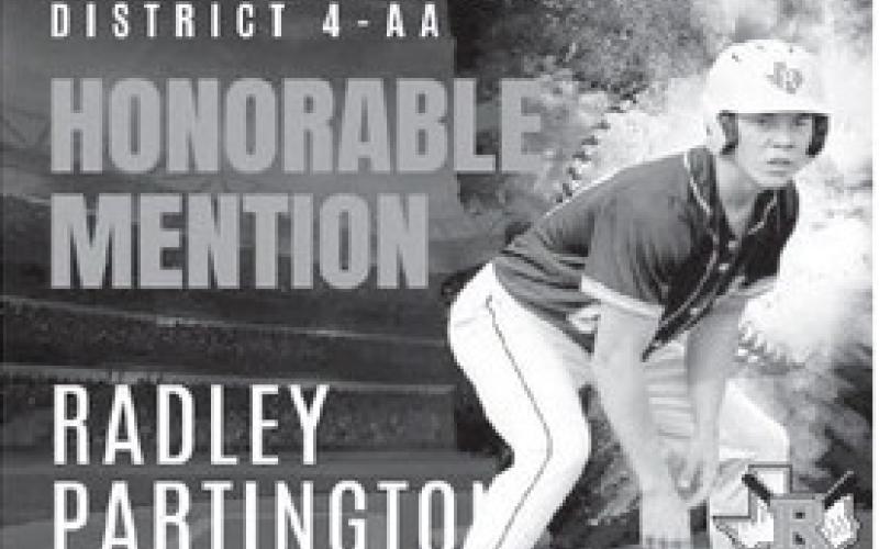 HONORABLE MENTION - Ropes Eagle Radley Partington was named Honorable Mention following the 2024-2025 baseball season. (Photo courtesy of Ropes)