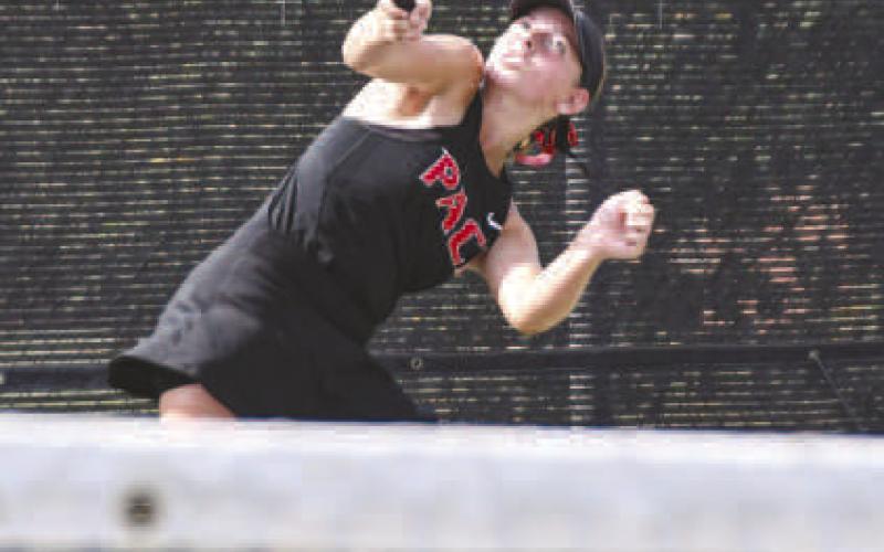 OVERHAND SERVE – LHS Tennis Packs Teagan Brothers performed her overhand serve during a tennis match against All Saints on August 12 at the Burgess-Rushing Tennis Center in Lubbock. (Staff photo by Jentezen Smith)