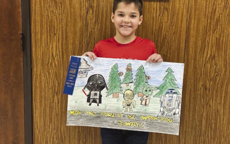 RUNNER UP - Hockley County Soil and Water Conservation District held the 46th annual Texas Conservation Awards Program Poster Contest. This years theme was “May the Forest Be With You Always”. The Poster contest is open to all 3rd through 5th grade students within Hockley County. Runner up is Sundown ISD’s Hank Davis. Hank is the son of Patrick and Amanda Davis of Sundown and a 5th grade student in Diana Hernandez class.