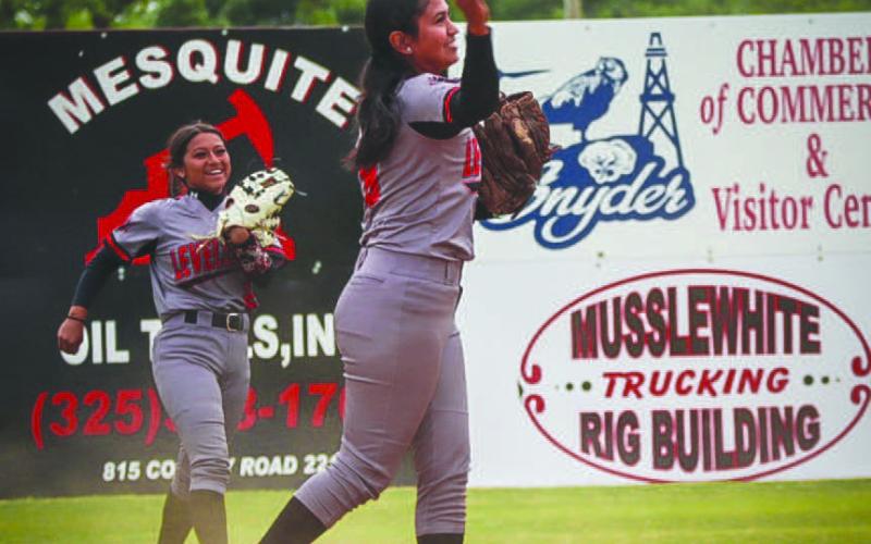 POPPED OUT - Levelland Loboette Danica Rivera got the easy out on the Snyder batter last Friday during the team’s last district game of the season. (Staff photo by Aalijah Soliz)