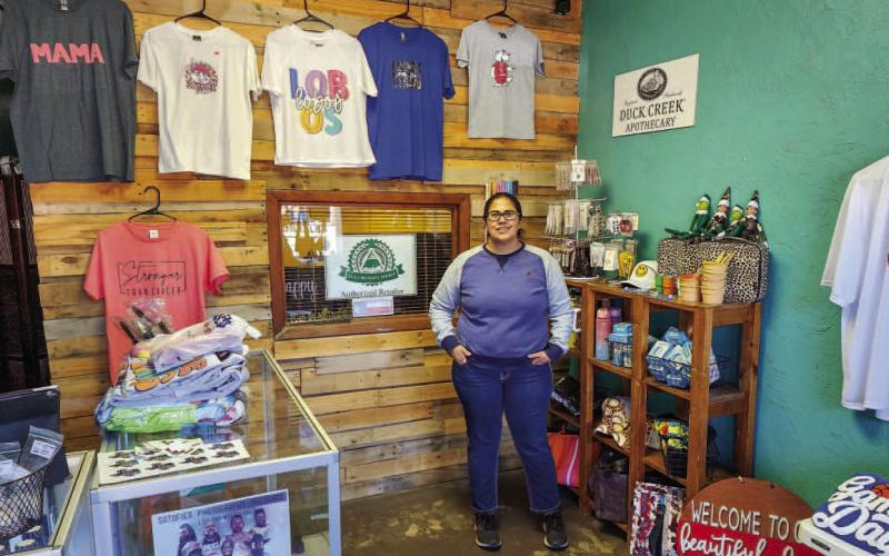 BEST IN THE BUSINESS - Live Well Think Happiness, a locally owned brick-and-mortar business in downtown Levelland was the recipient of the 2023 Best of Lubbock CBD Store Award. Owned and operated by Celia Corrales, her business is tailored to selling CBD products along with boutique items and the customization of t-shirts. Corrales expressed how much support she has garnered from the community since she opened in 2020 and hopes it will continue. (Staff photo by Dom Puente)